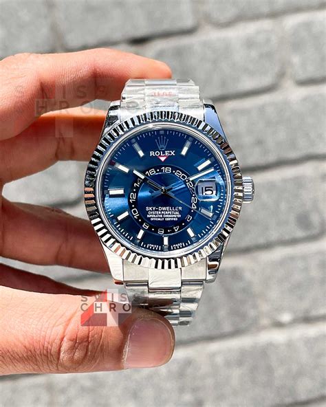 rolex sky dweller blue face replica